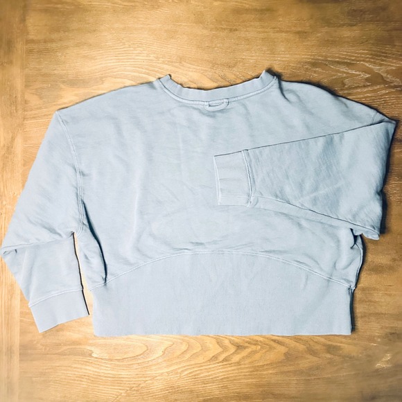 Joy Lab Women's Blue Cropped Crewneck Sweatshirt XL - Picture 6 of 7